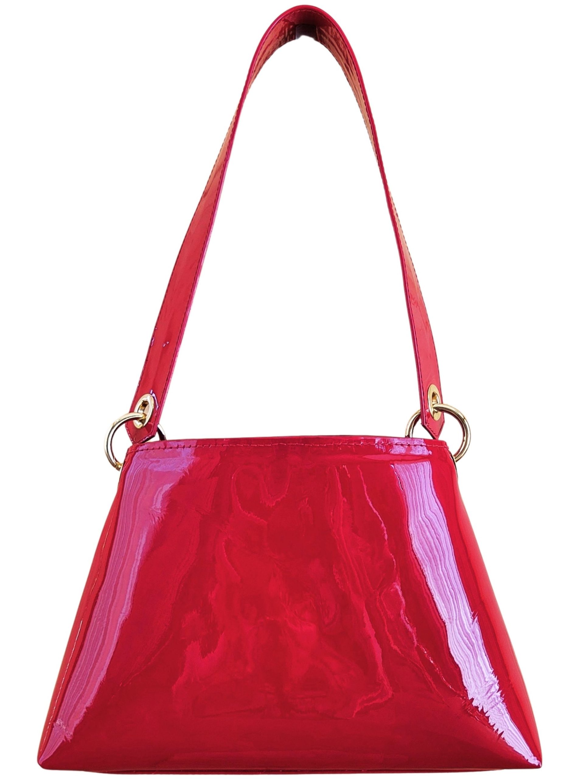Bolso Volcano Naledre Pasión Construida Piel Charol Rojo Volcano - Imagen 1